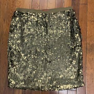Gold Sequin Pencil Skirt